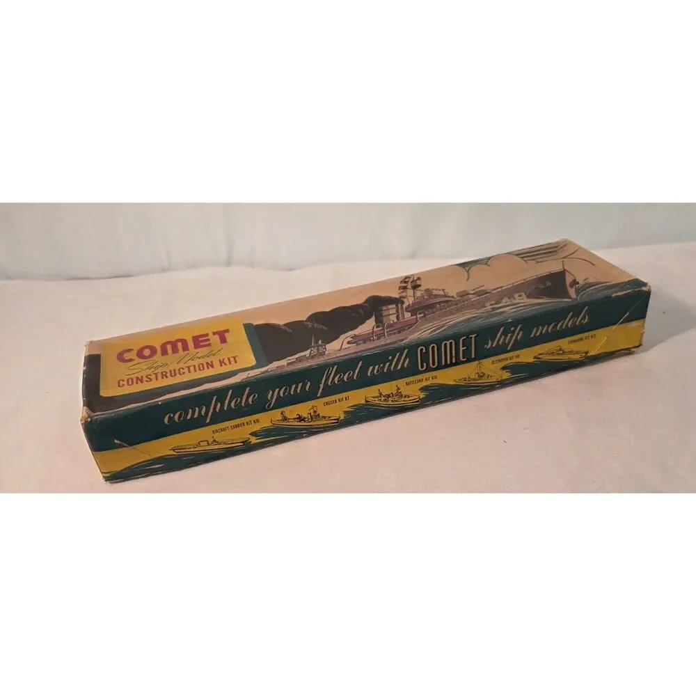 Vintage Comet Ship Model Construction Kit Wood Boat Kit w/ Box